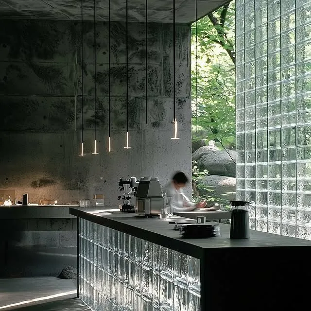 Recycled glass interior design