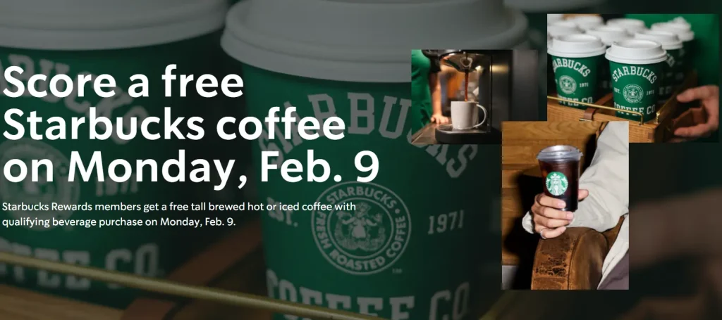 Starbucks campaigns offering a free drink
